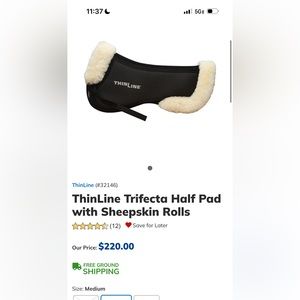 Thin line half pad with sheepskin
